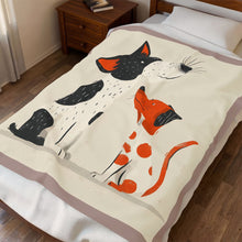 Load image into Gallery viewer, Two Dogs Velveteen Plush Blanket