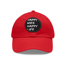 Load image into Gallery viewer, Happy Wife, Happy Life Hat with Leather Patch (Round)