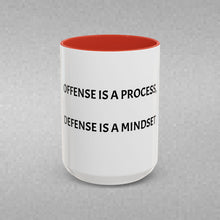 Load image into Gallery viewer, OFFENSE IS A PROCESS, DEFENSE IS A MINDSET Coffee Mug (15oz)