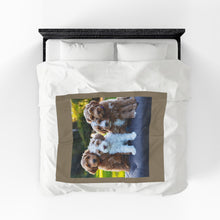 Load image into Gallery viewer, 4 Poodles puppies Velveteen Plush Blanket