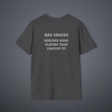 Load image into Gallery viewer, Sports Greatest Motivator- Bad Grades (see back) Unisex T-Shirt by B E-Z