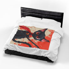 Load image into Gallery viewer, Ninja Cat Velveteen Plush Blanket