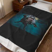 Load image into Gallery viewer, Underwater Dog Velveteen Plush Blanket