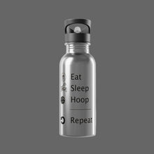 Load image into Gallery viewer, eat, sleep, hoop...repeat Stainless Steel Water Bottle With Straw, 20oz