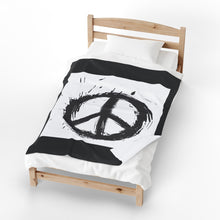 Load image into Gallery viewer, Peace Velveteen Plush Blanket