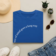 Load image into Gallery viewer, peace of mind goes a long way Unisex T-Shirt by B E-Z