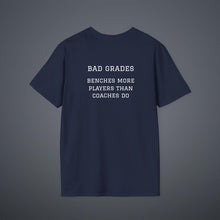 Load image into Gallery viewer, Sports Greatest Motivator- Bad Grades (see back) Unisex T-Shirt by B E-Z