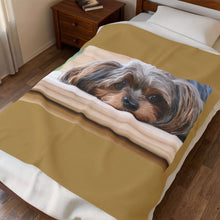 Load image into Gallery viewer, Yorkie Relaxing Velveteen Plush Blanket
