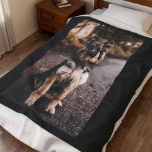 Load image into Gallery viewer, German Shepherd Velveteen Plush Blanket

