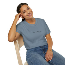 Load image into Gallery viewer, When Black Ink Met White Empty Pages (Back of Shirt) Unisex T-Shirt by B E-Z - It's A Thing
