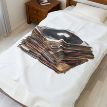 Load image into Gallery viewer, Stack of LP's Velveteen Plush Blanket
