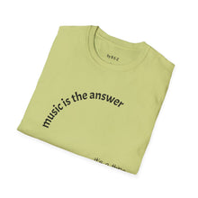 Load image into Gallery viewer, Music is the answer Unisex T-Shirt by B E-Z
