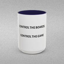 Load image into Gallery viewer, CONTROL THE BOARDS, CONTROL THE GAME Coffee Mug (15oz)
