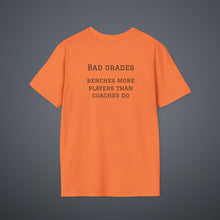 Load image into Gallery viewer, Sports Greatest Motivator- Bad Grades (see back) Unisex T-Shirt by B E-Z
