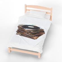 Load image into Gallery viewer, Stack of LP's Velveteen Plush Blanket
