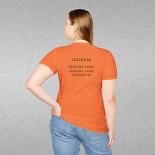 Load image into Gallery viewer, Sports' Greatest Motivator- Laziness (see back) Unisex T-Shirt by B E-Z
