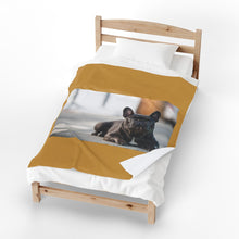 Load image into Gallery viewer, Frenchie Velveteen Plush Blanket
