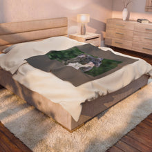 Load image into Gallery viewer, Grey Frenchie Velveteen Plush Blanket
