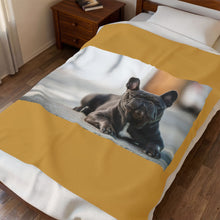 Load image into Gallery viewer, Frenchie Velveteen Plush Blanket

