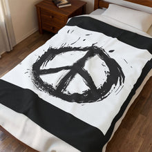 Load image into Gallery viewer, Peace Velveteen Plush Blanket
