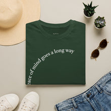Load image into Gallery viewer, peace of mind goes a long way Unisex T-Shirt by B E-Z
