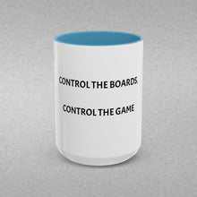 Load image into Gallery viewer, CONTROL THE BOARDS, CONTROL THE GAME Coffee Mug (15oz)
