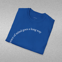 Load image into Gallery viewer, peace of mind goes a long way Unisex T-Shirt by B E-Z
