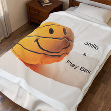 Load image into Gallery viewer, Smile &amp; Play Ball Velveteen Plush Blanket
