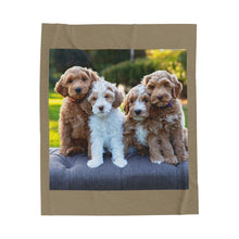 Load image into Gallery viewer, 4 Poodles puppies Velveteen Plush Blanket

