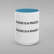 Load image into Gallery viewer, OFFENSE IS A PROCESS, DEFENSE IS A MINDSET Coffee Mug (15oz)
