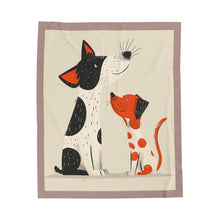 Load image into Gallery viewer, Two Dogs Velveteen Plush Blanket
