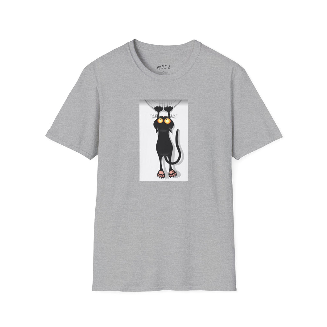 Dangling cat Unisex T-Shirt by B E-Z