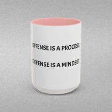 Load image into Gallery viewer, OFFENSE IS A PROCESS, DEFENSE IS A MINDSET Coffee Mug (15oz)
