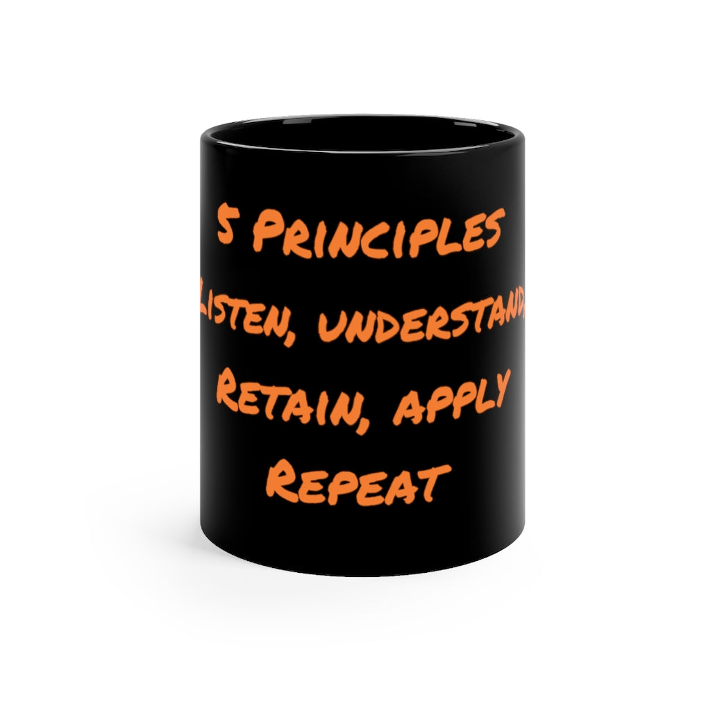 5 Principles - Black Mug 11oz